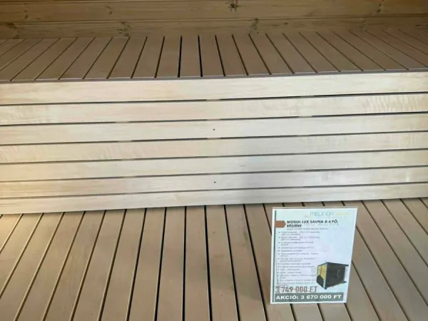 MODUL LUX SAUNA 4-6 FŐ RÉSZÉRE KÜLSŐ TŰZTERŰ FATÜZELÉSŰ KÁLYHÁVAL